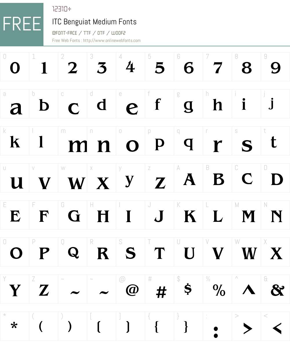 ITC Benguiat Font Screenshots