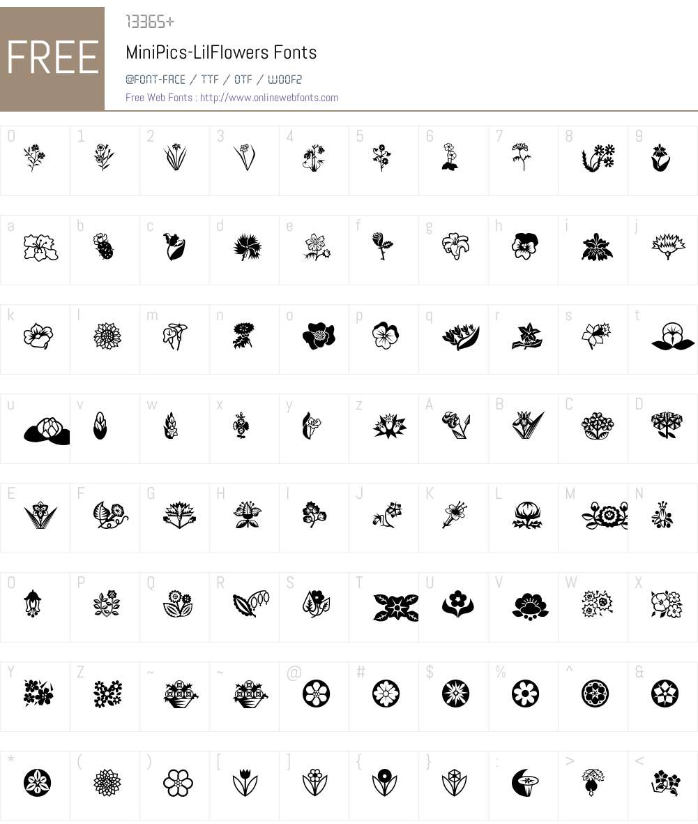 MiniPics Font Screenshots