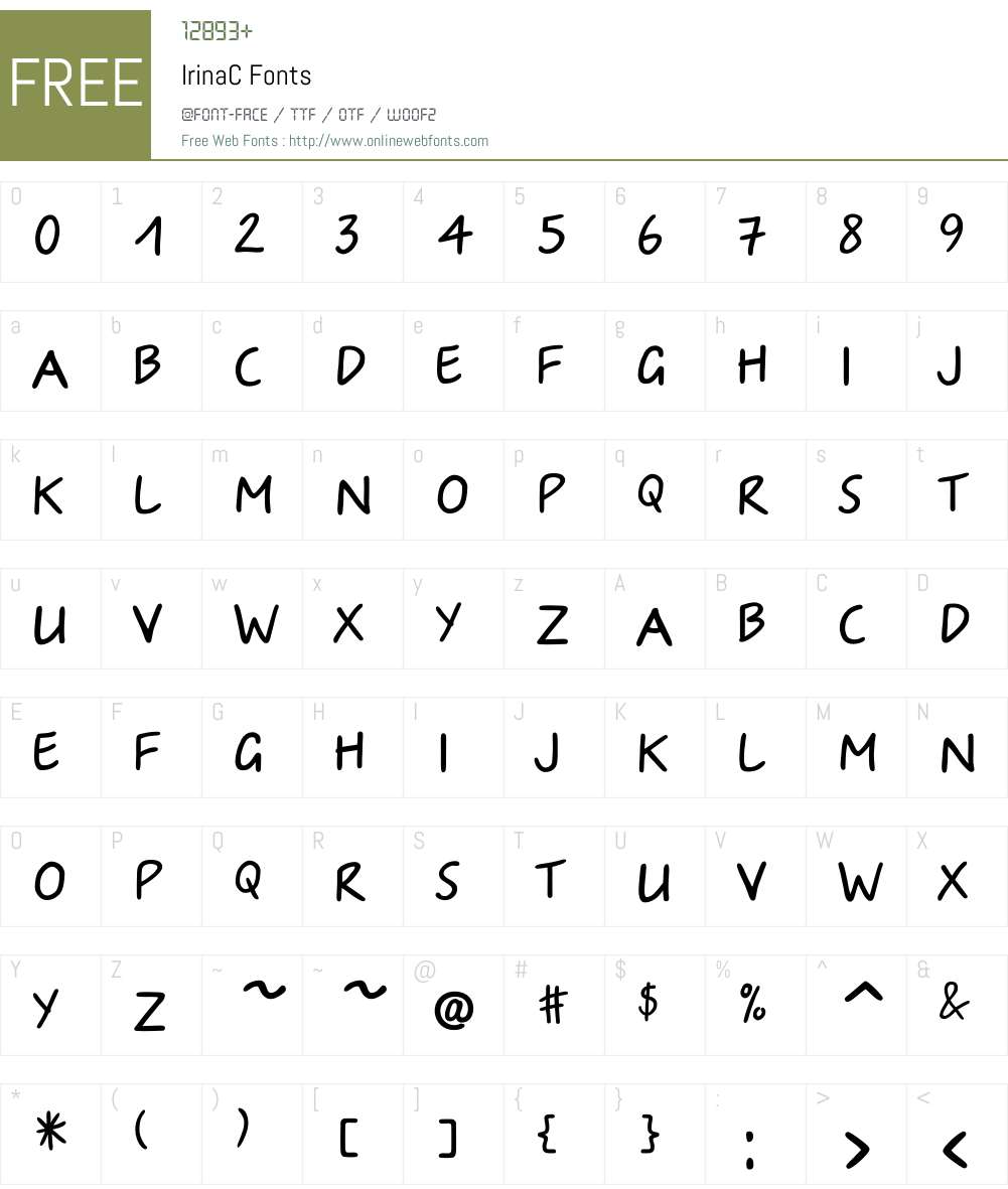 IrinaC Font Screenshots