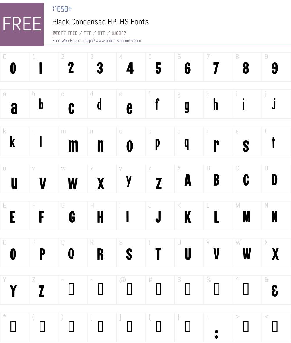 Black Condensed Font Screenshots