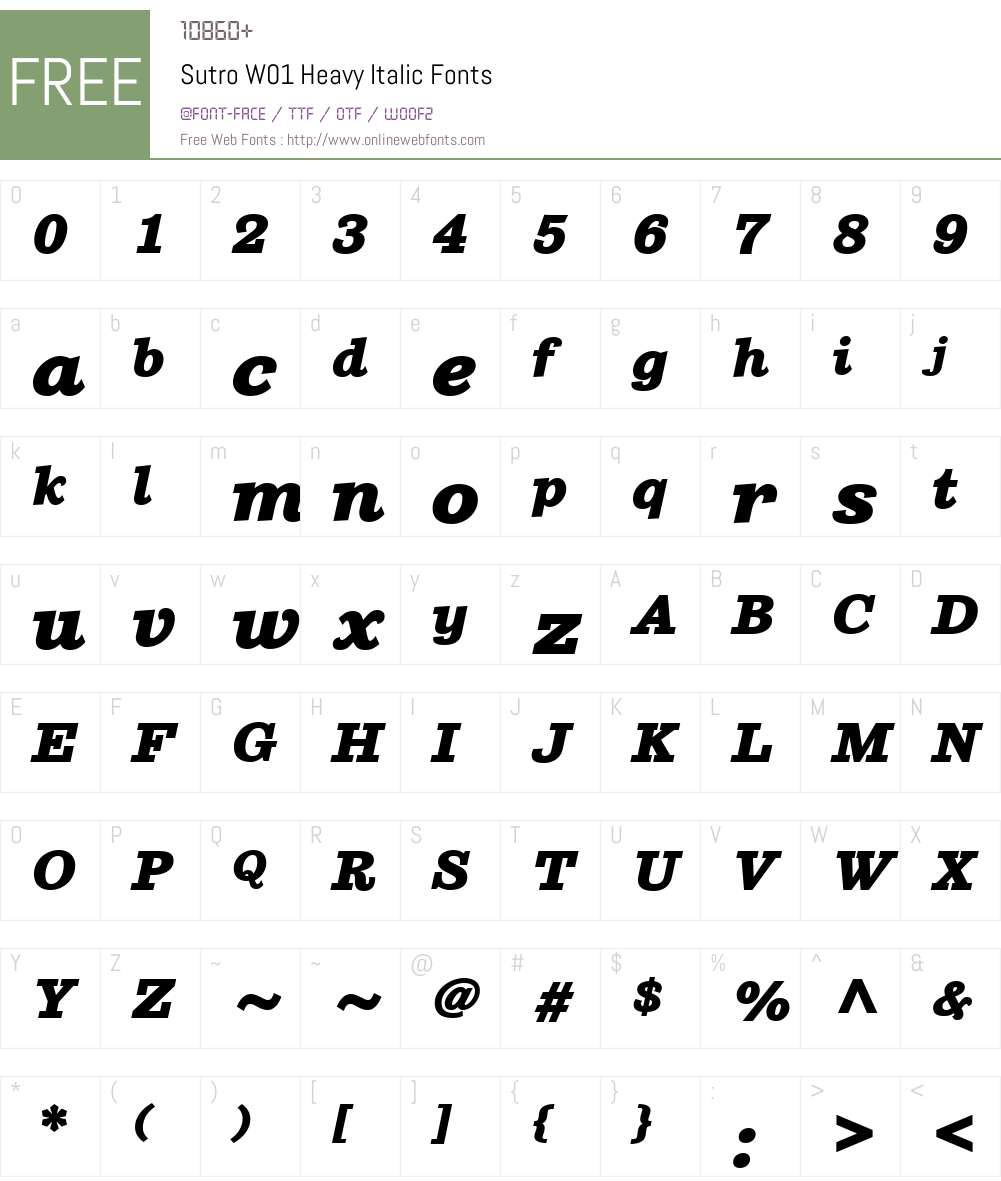 SutroW01-HeavyItalic Font Screenshots