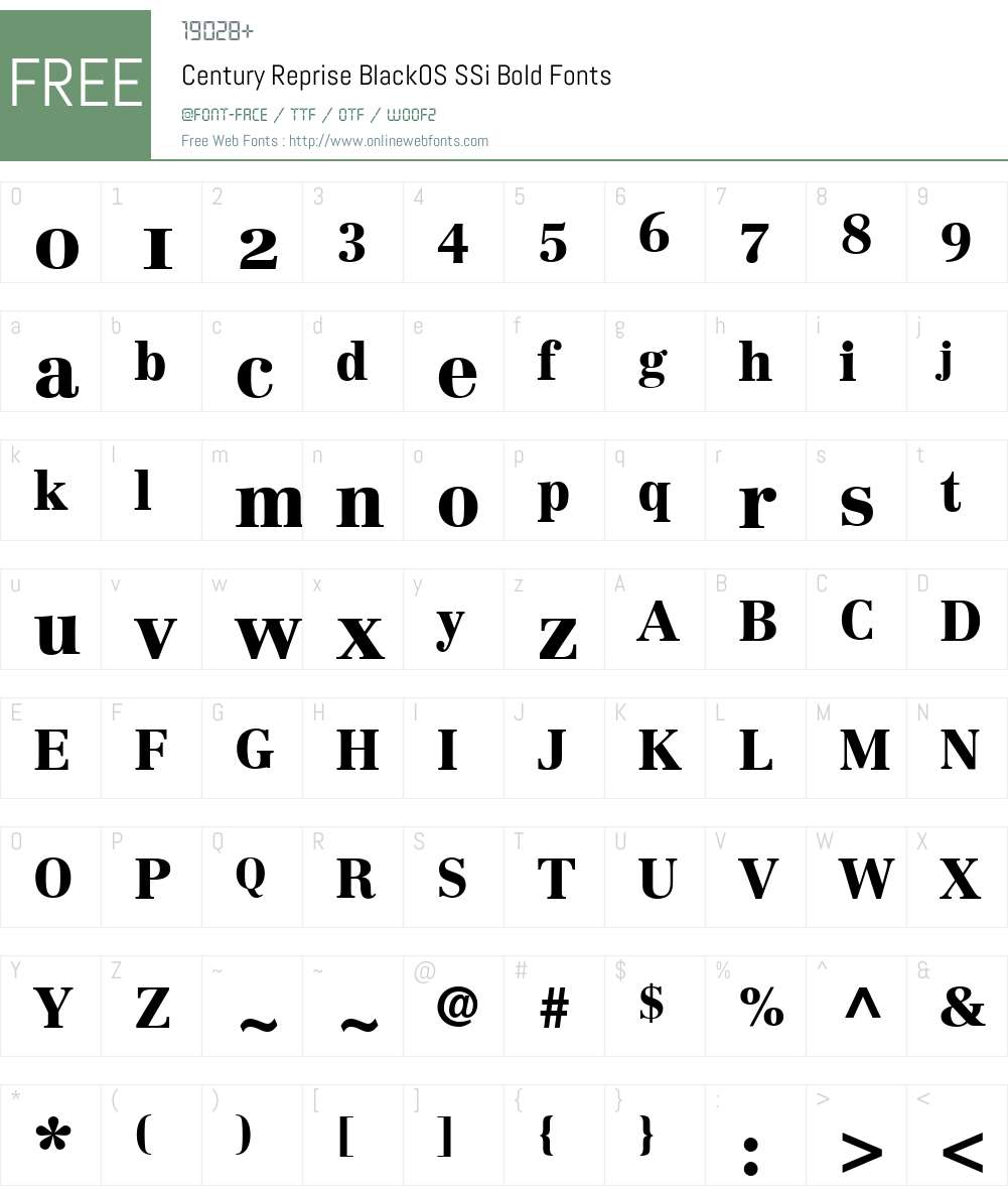 Century Reprise BlackOS SSi Font Screenshots