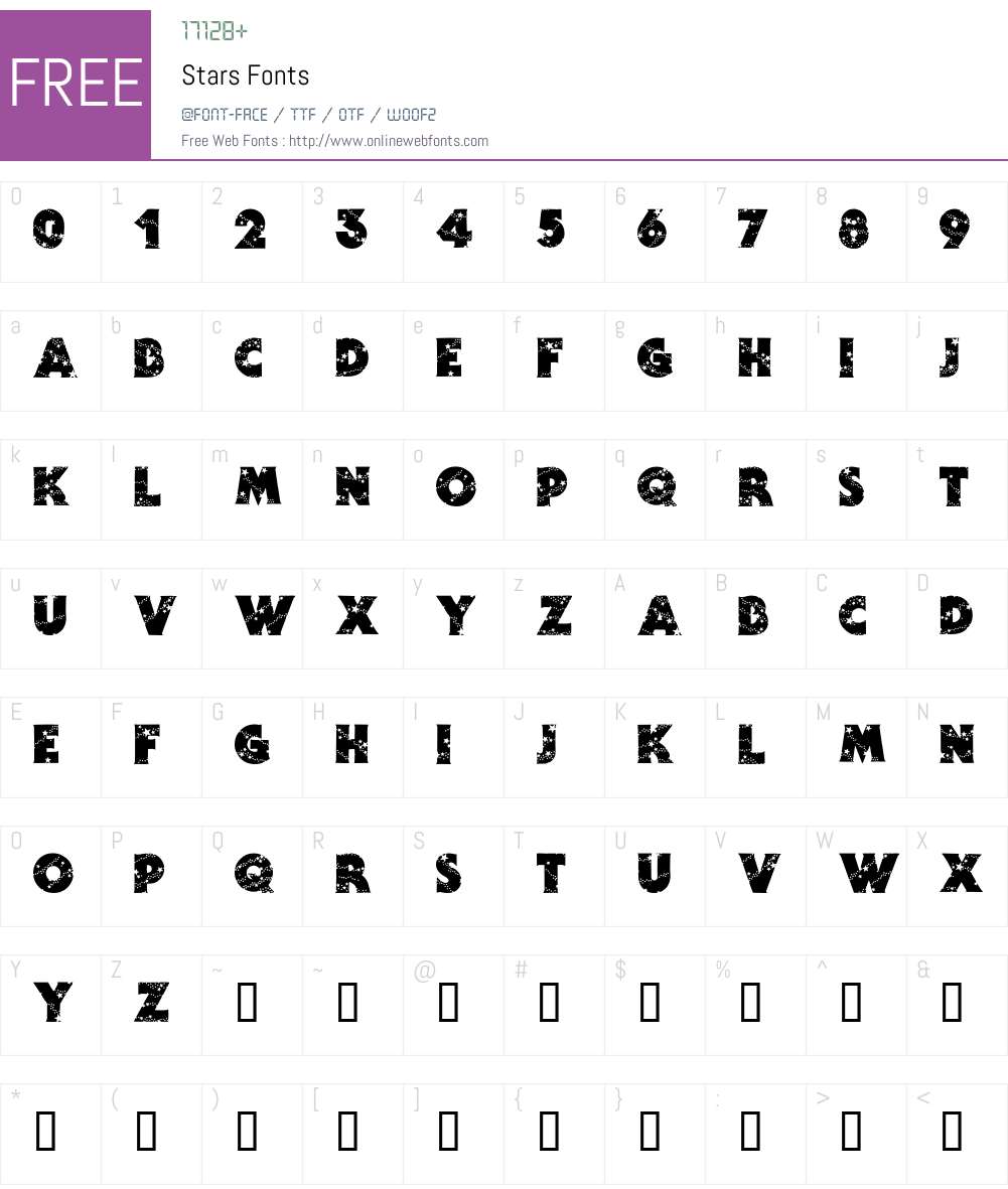 Stars Font Screenshots