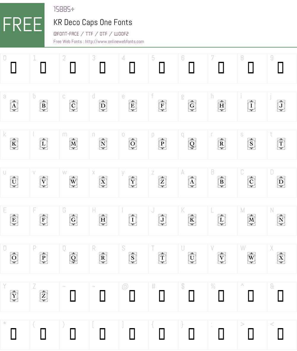 KR Deco Caps One Font Screenshots