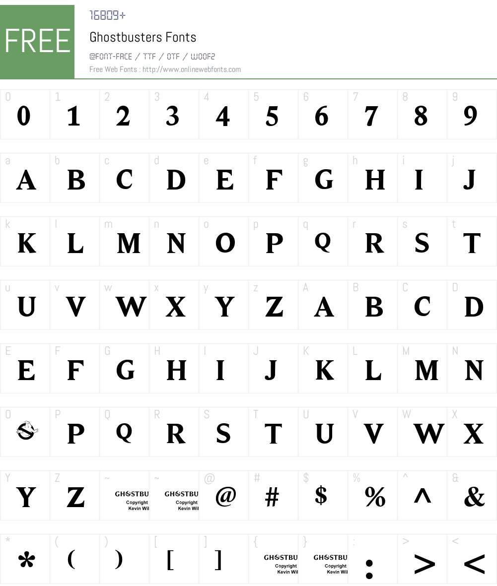 Ghostbusters Font Screenshots