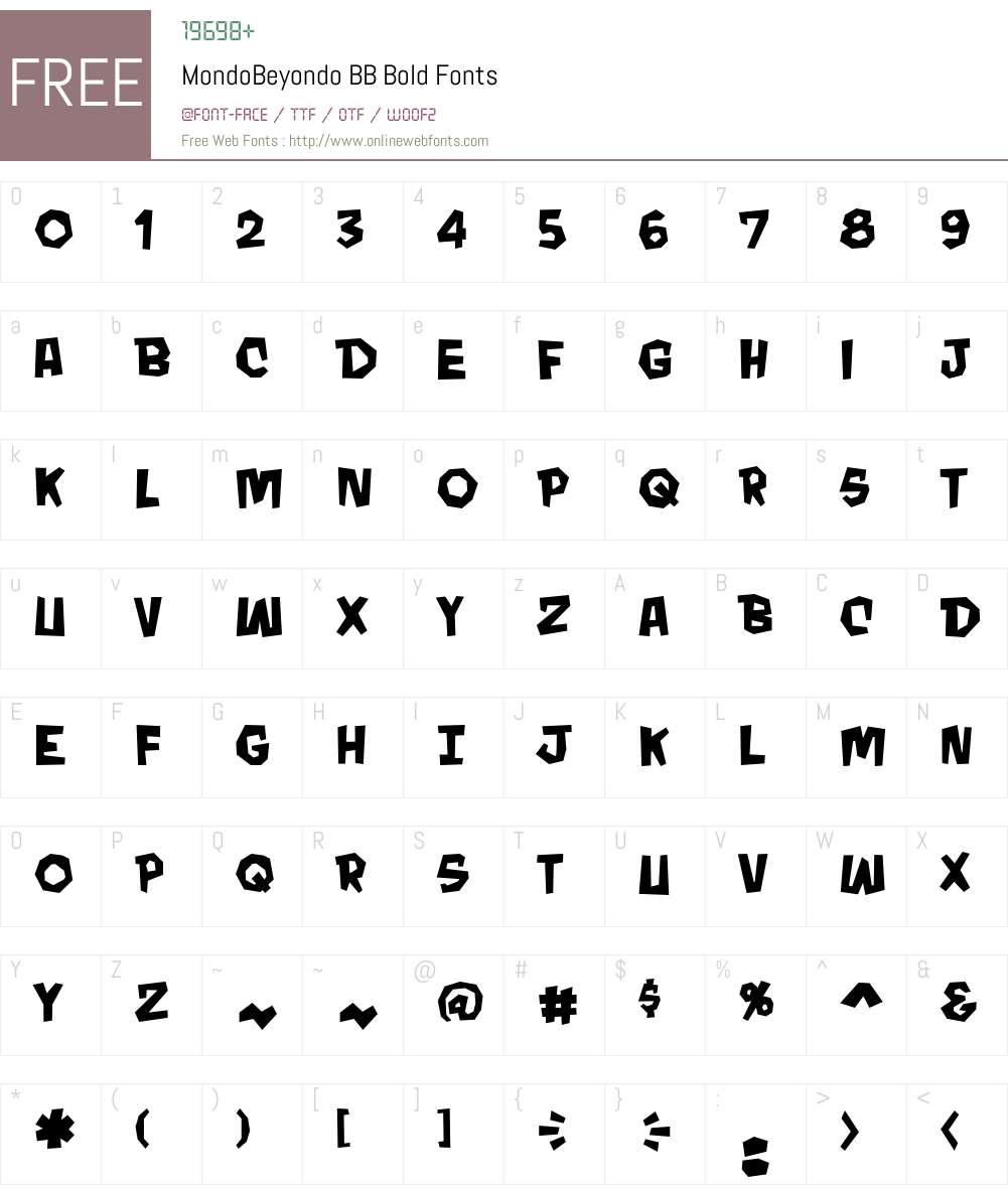 MondoBeyondo BB Font Screenshots
