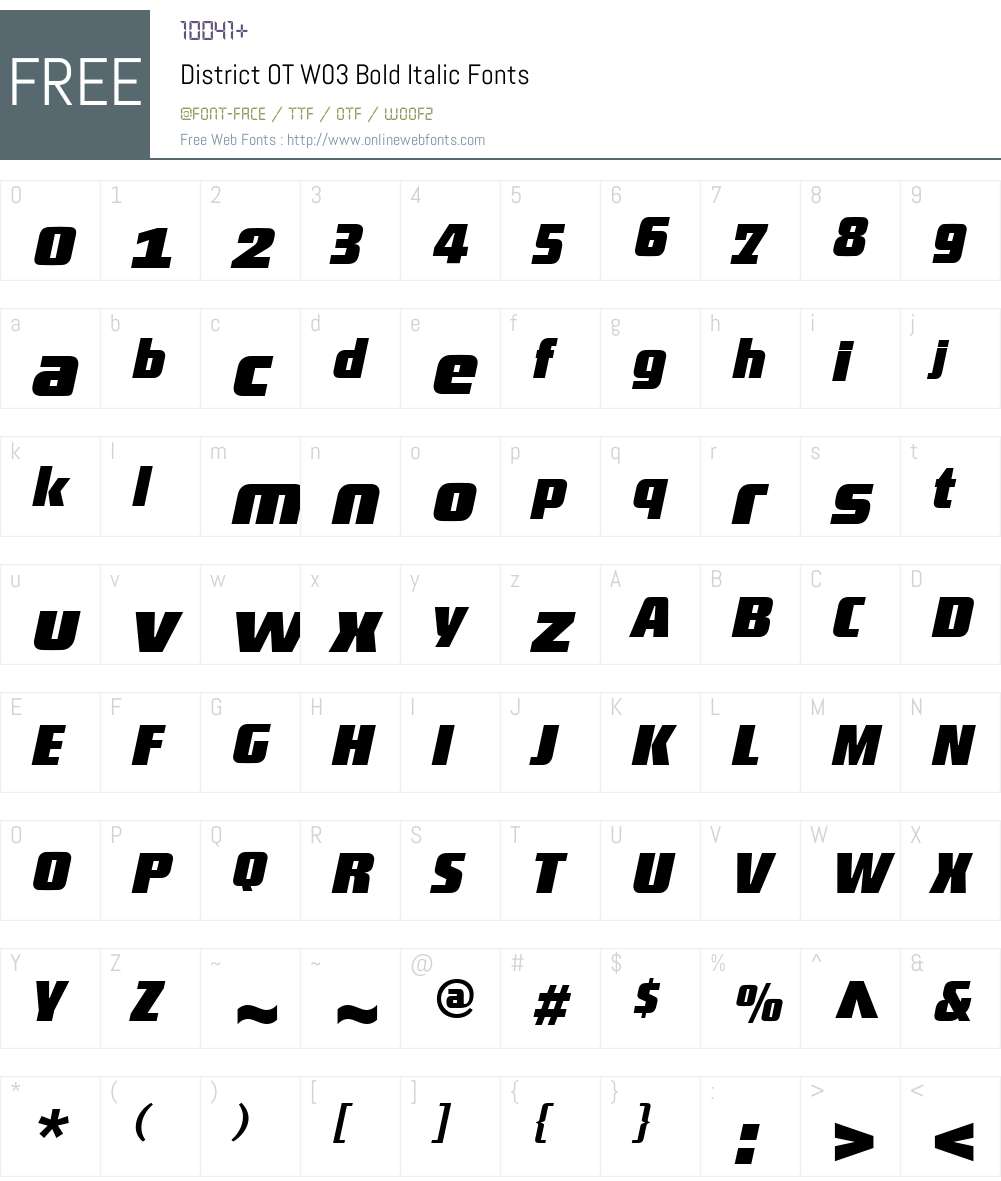 FF District Font Screenshots