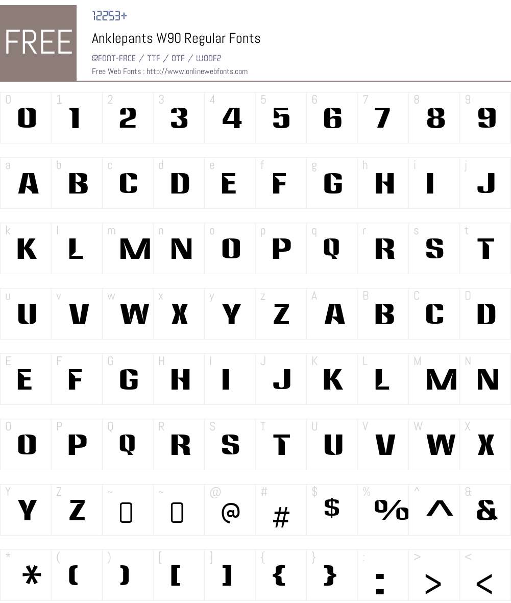 AnklepantsW90-Regular Font Screenshots