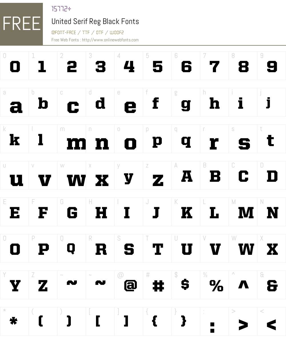 United Serif Reg Font Screenshots