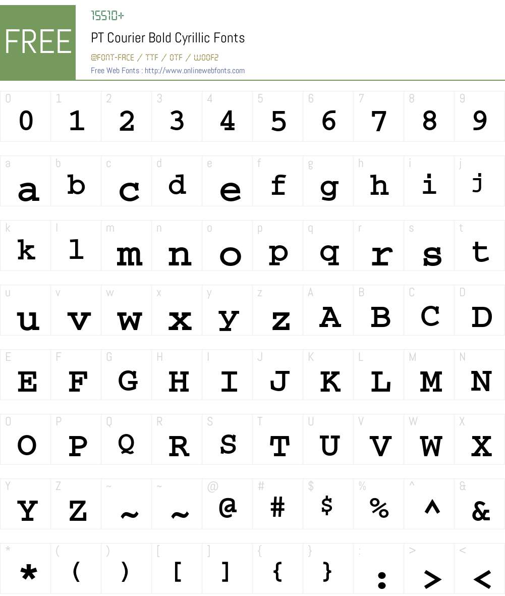 CourierC Font Screenshots