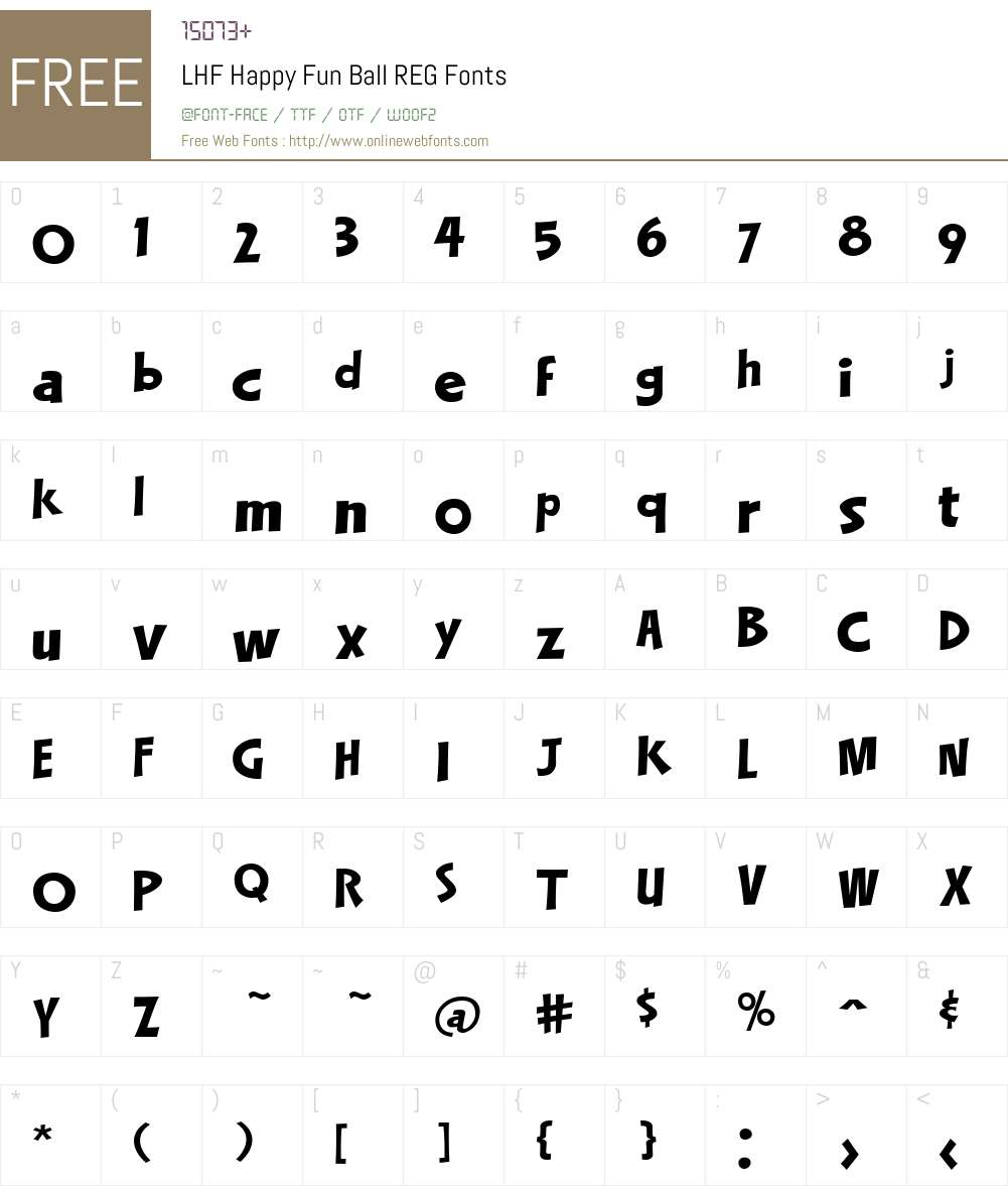 LHF Happy Fun Ball REG Font Screenshots