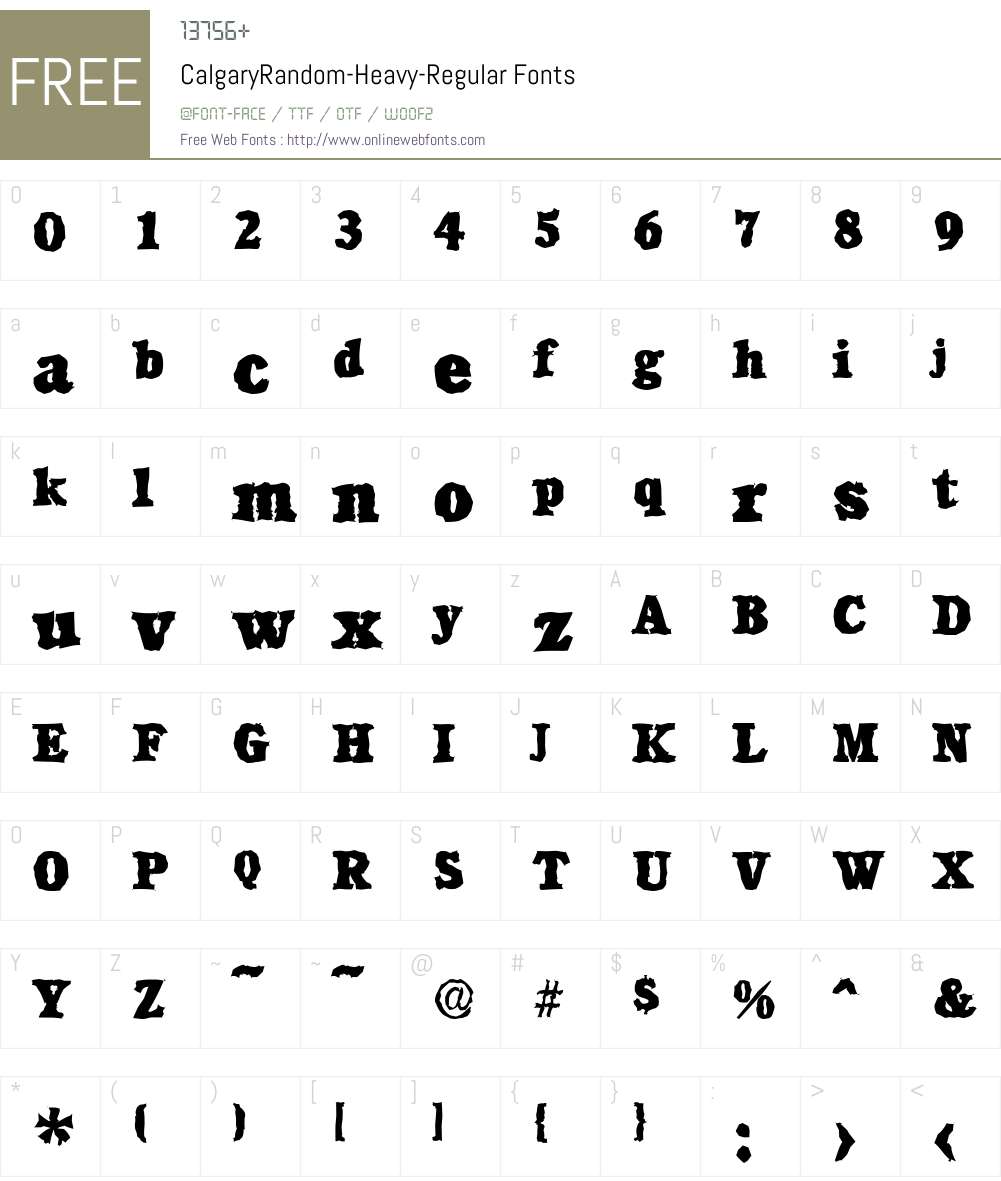 CalgaryRandom-Heavy Font Screenshots