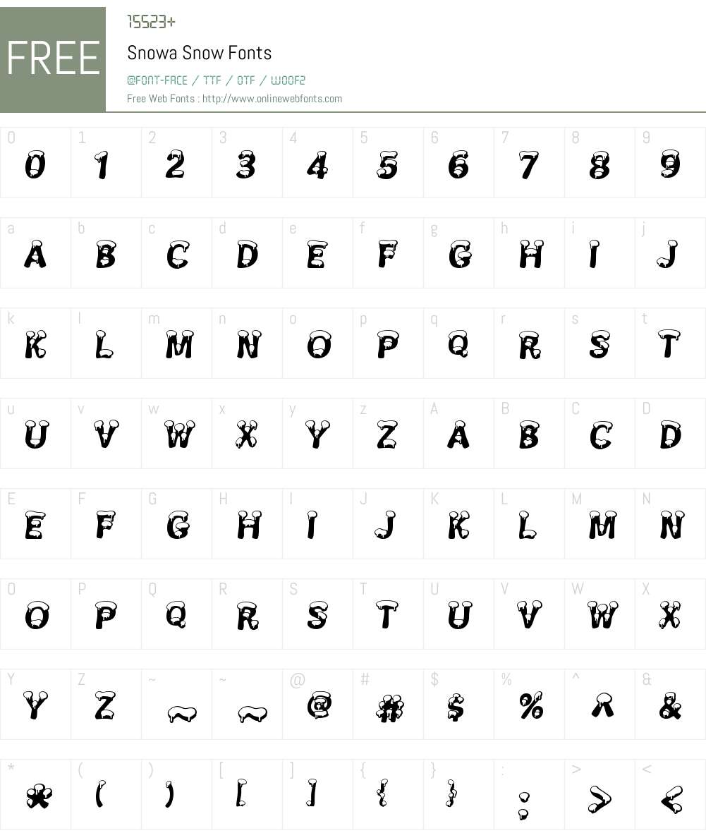 Snowa Font Screenshots