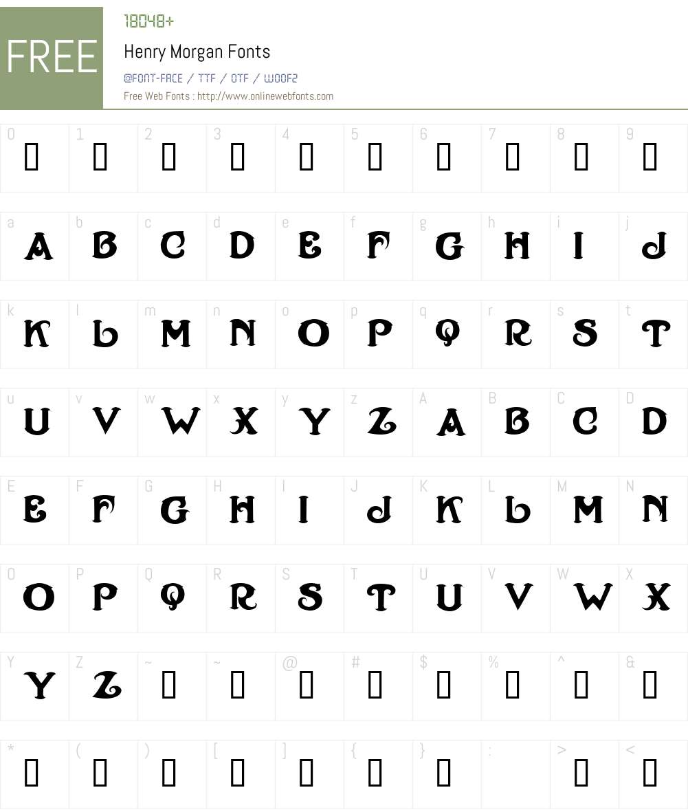 Henry Morgan Font Screenshots