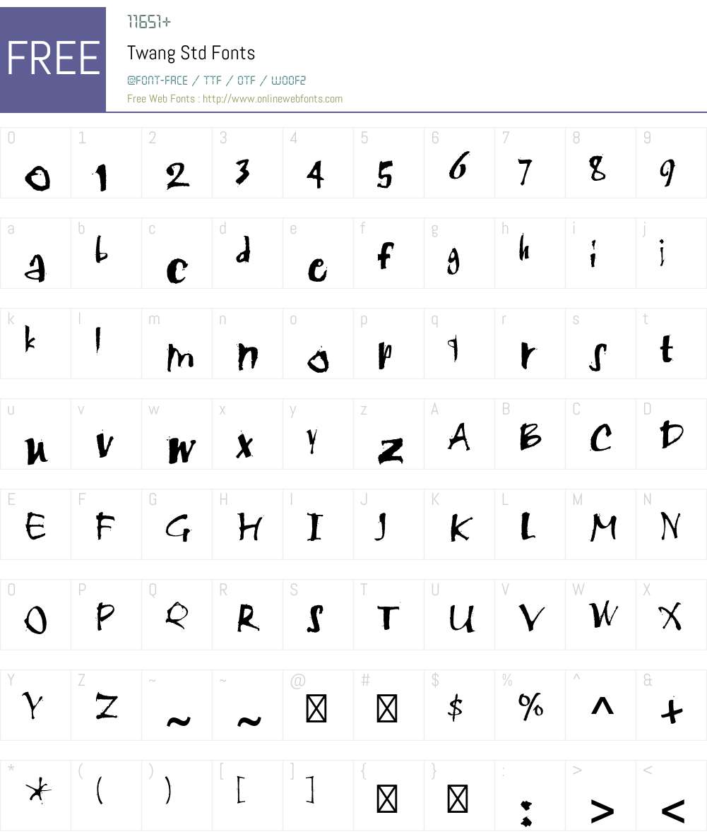Twang Std Font Screenshots