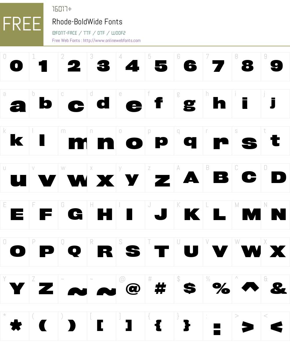 Rhode Font Screenshots
