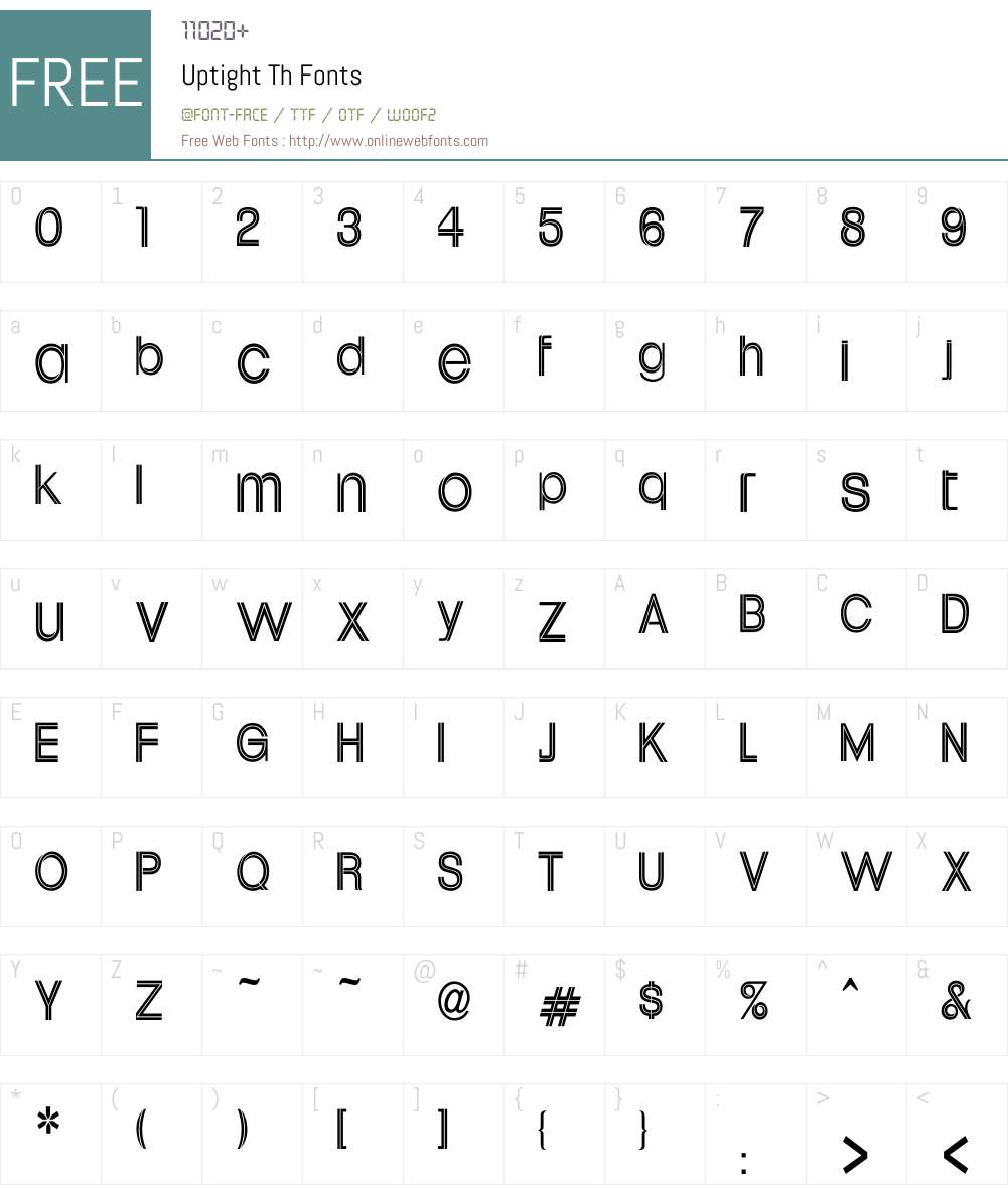 Uptight Th Font Screenshots