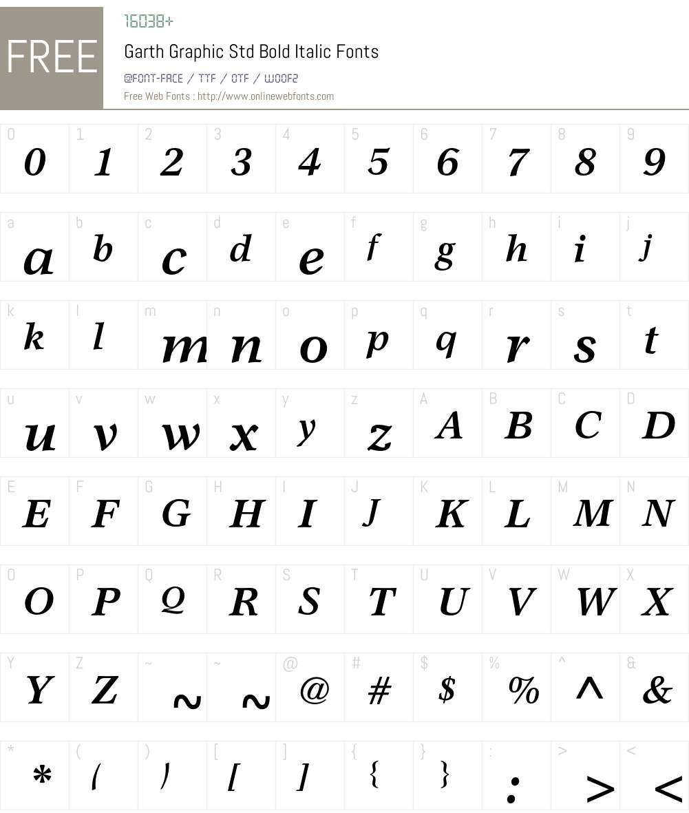 Garth Graphic Std Font Screenshots