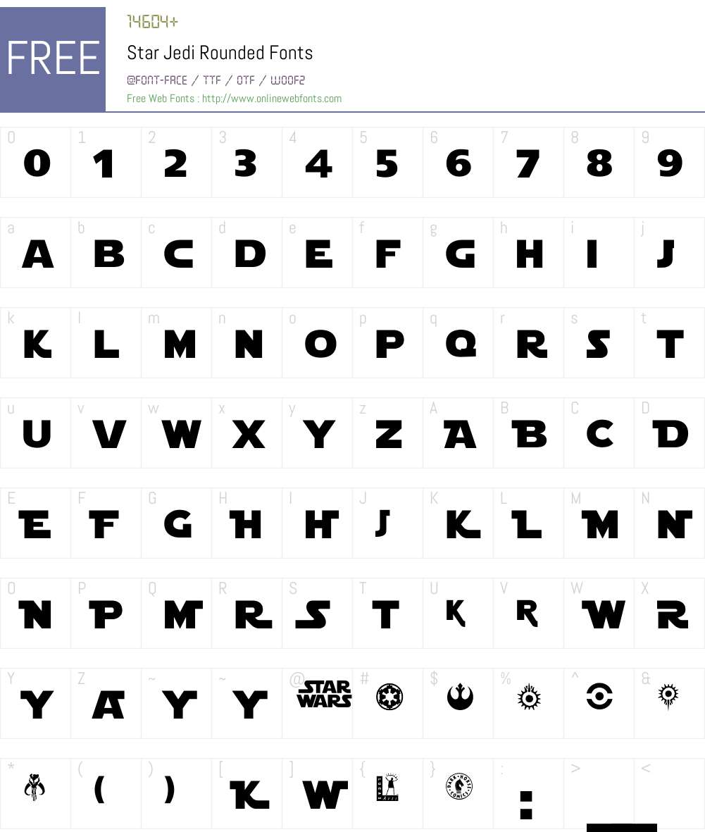 Star Jedi Rounded Font Screenshots