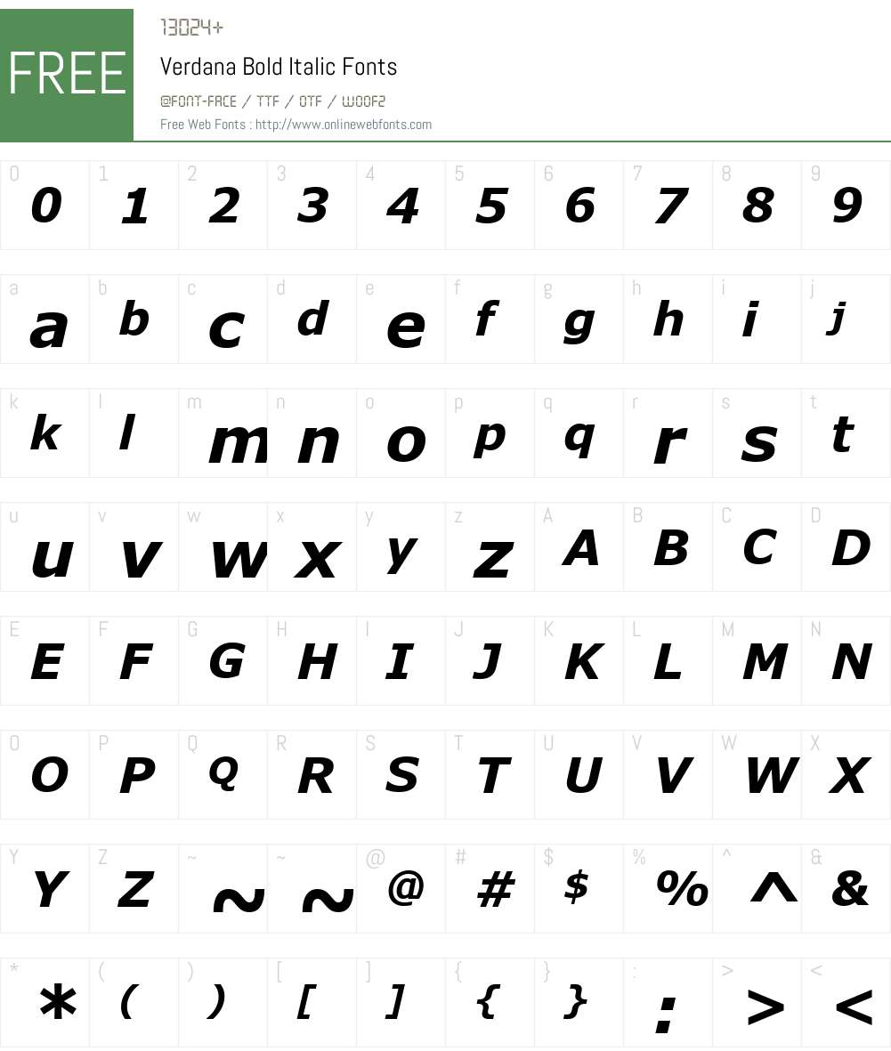 Verdana Font Screenshots