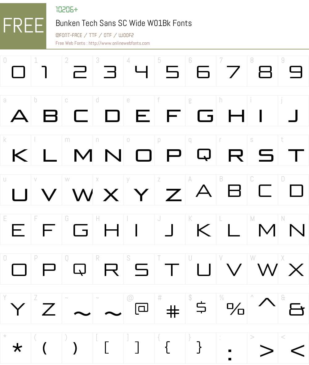 BunkenTechSansSCWideW01-Bk Font Screenshots