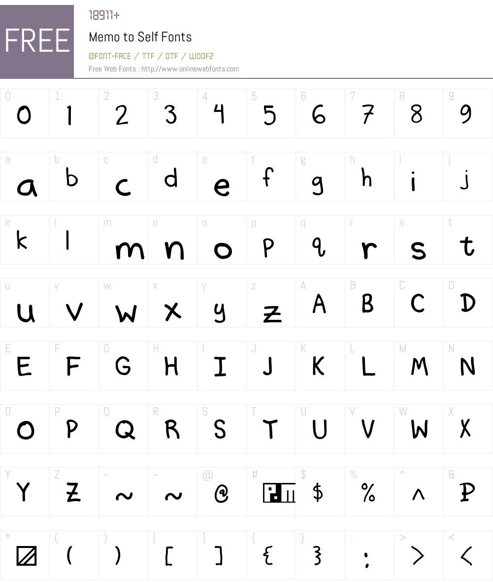 Memo2Self Font Screenshots