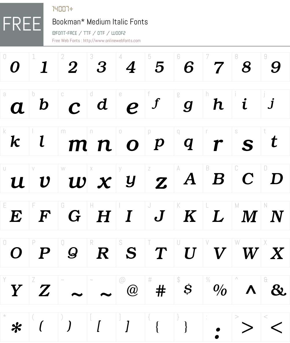 Bookman BQ Font Screenshots