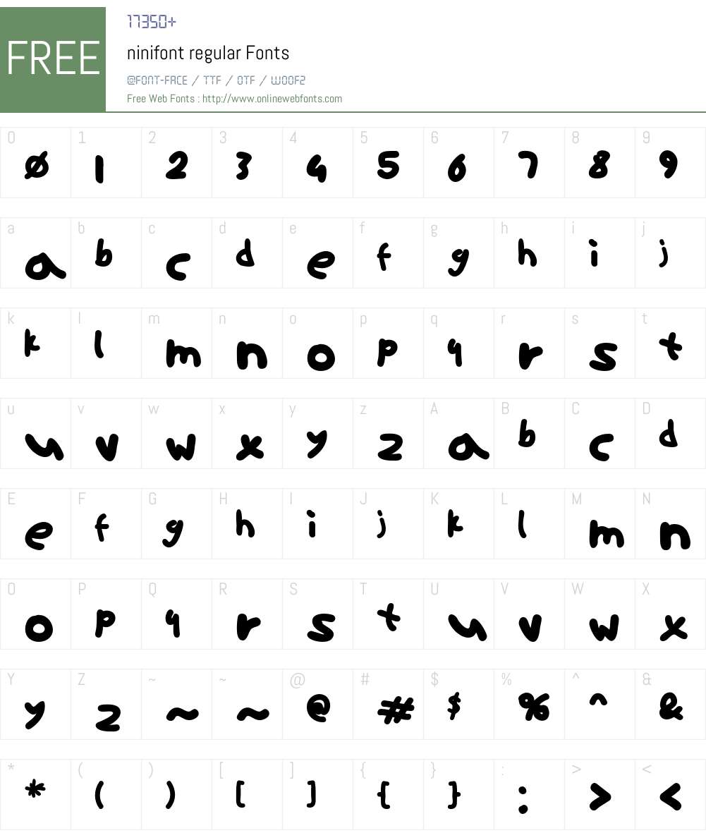ninifont Font Screenshots