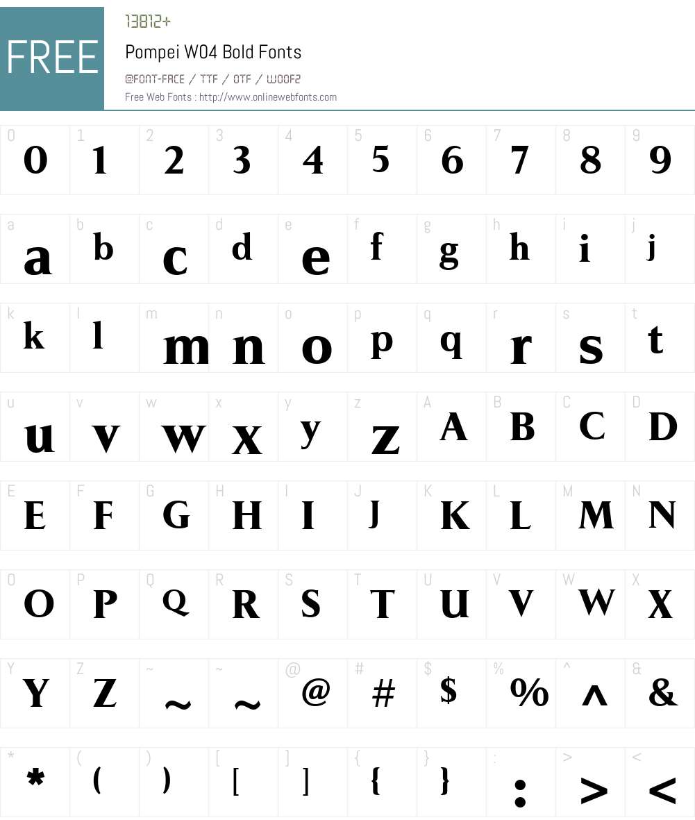 Pompei Font Screenshots