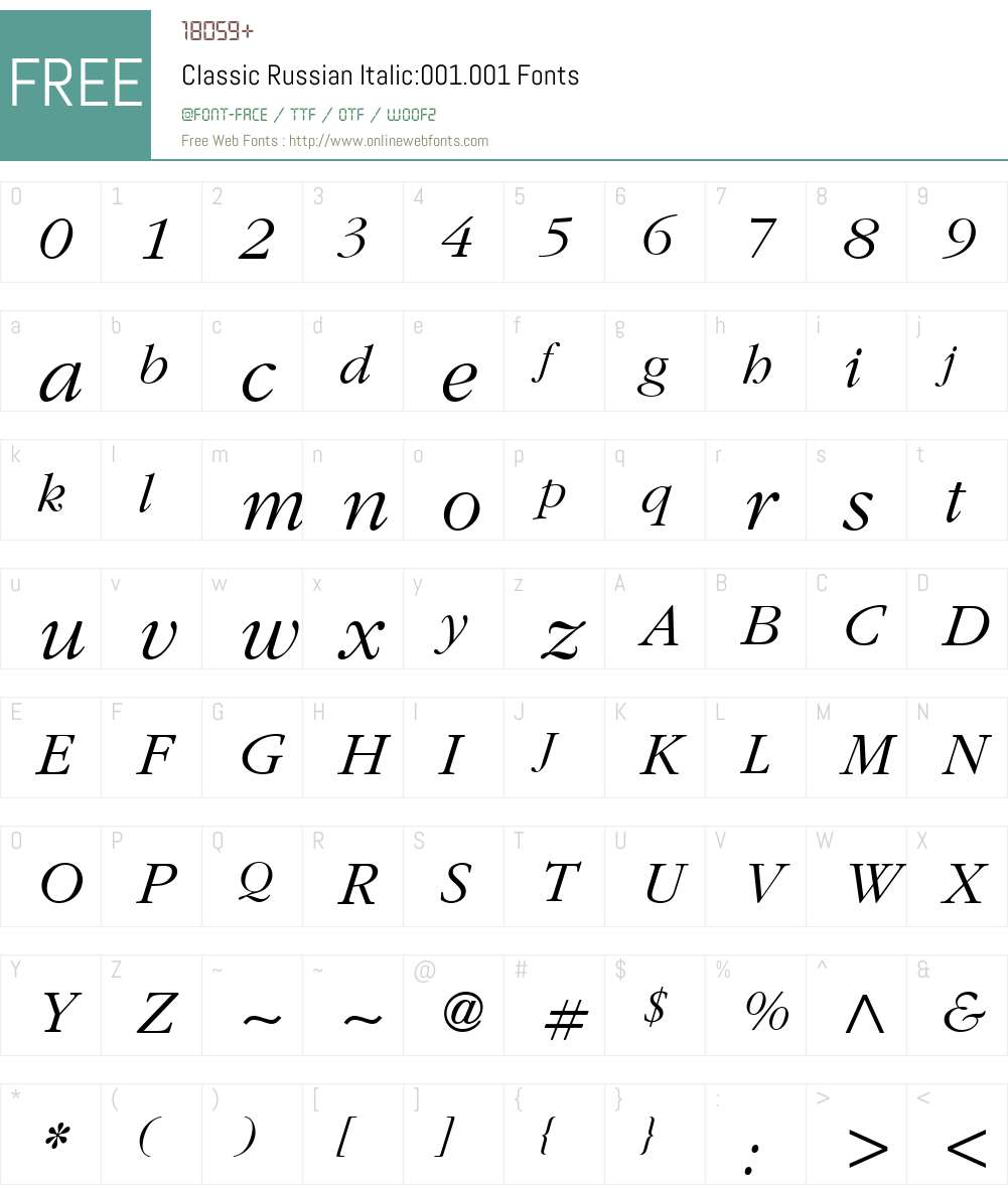 Classic Russian Font Screenshots