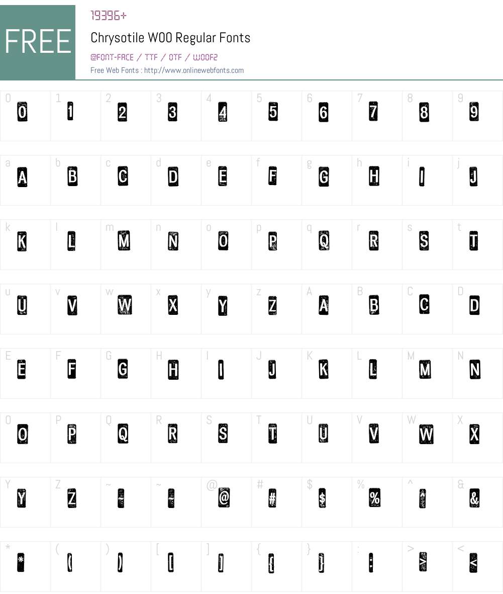 ChrysotileW00-Regular Font Screenshots