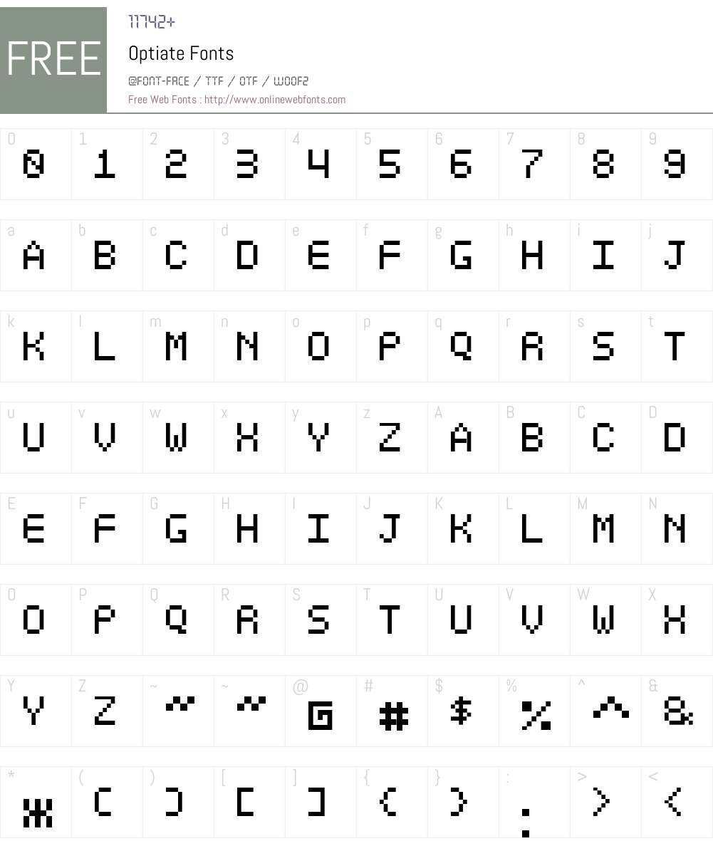 Optiate Font Screenshots