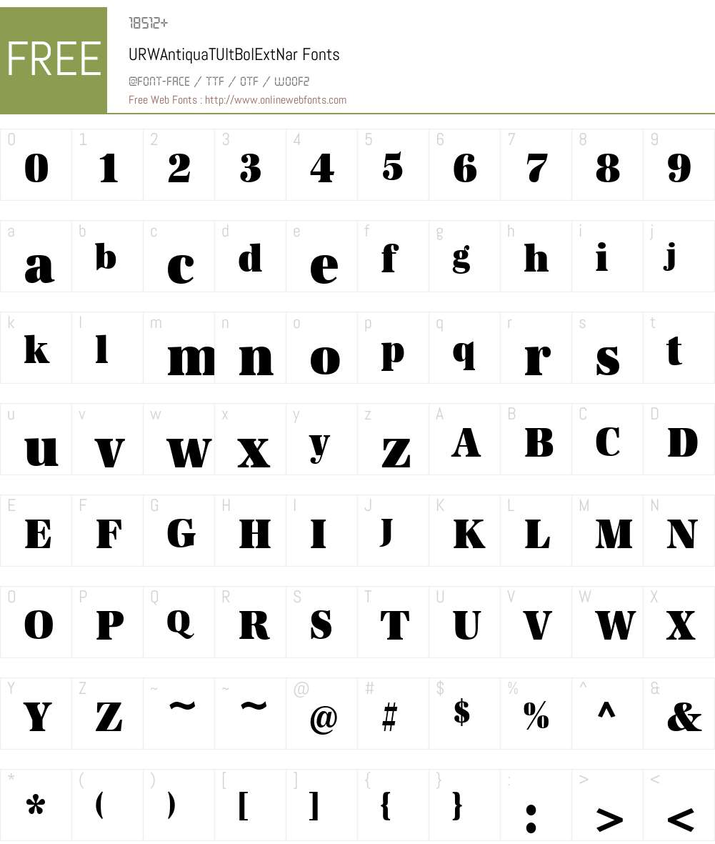 URWAntiquaTUltBolExtNar Font Screenshots