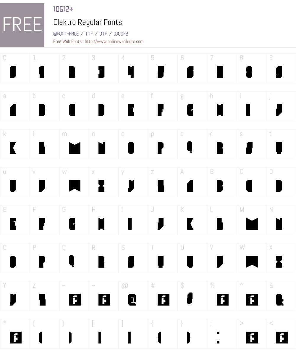 Elektro Font Screenshots