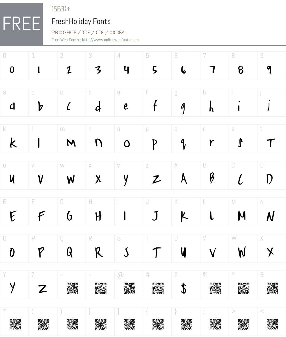 FreshHoliday Font Screenshots