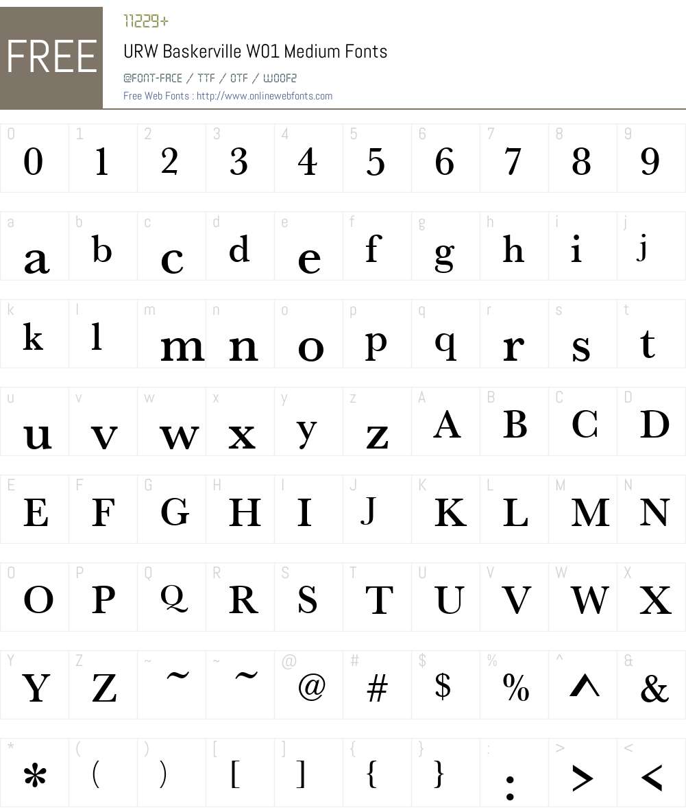 URWBaskervilleW01-Medium Font Screenshots