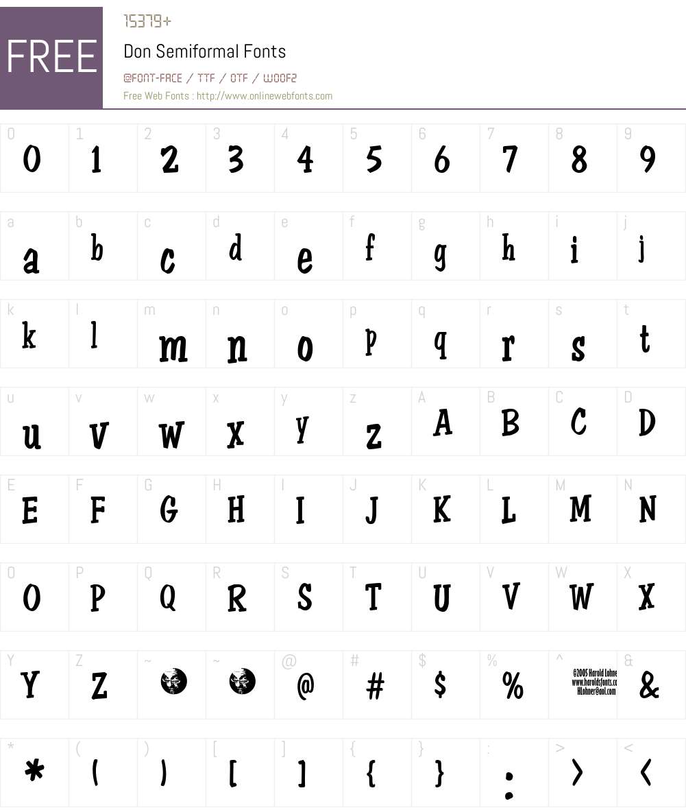 Don Semiformal Font Screenshots