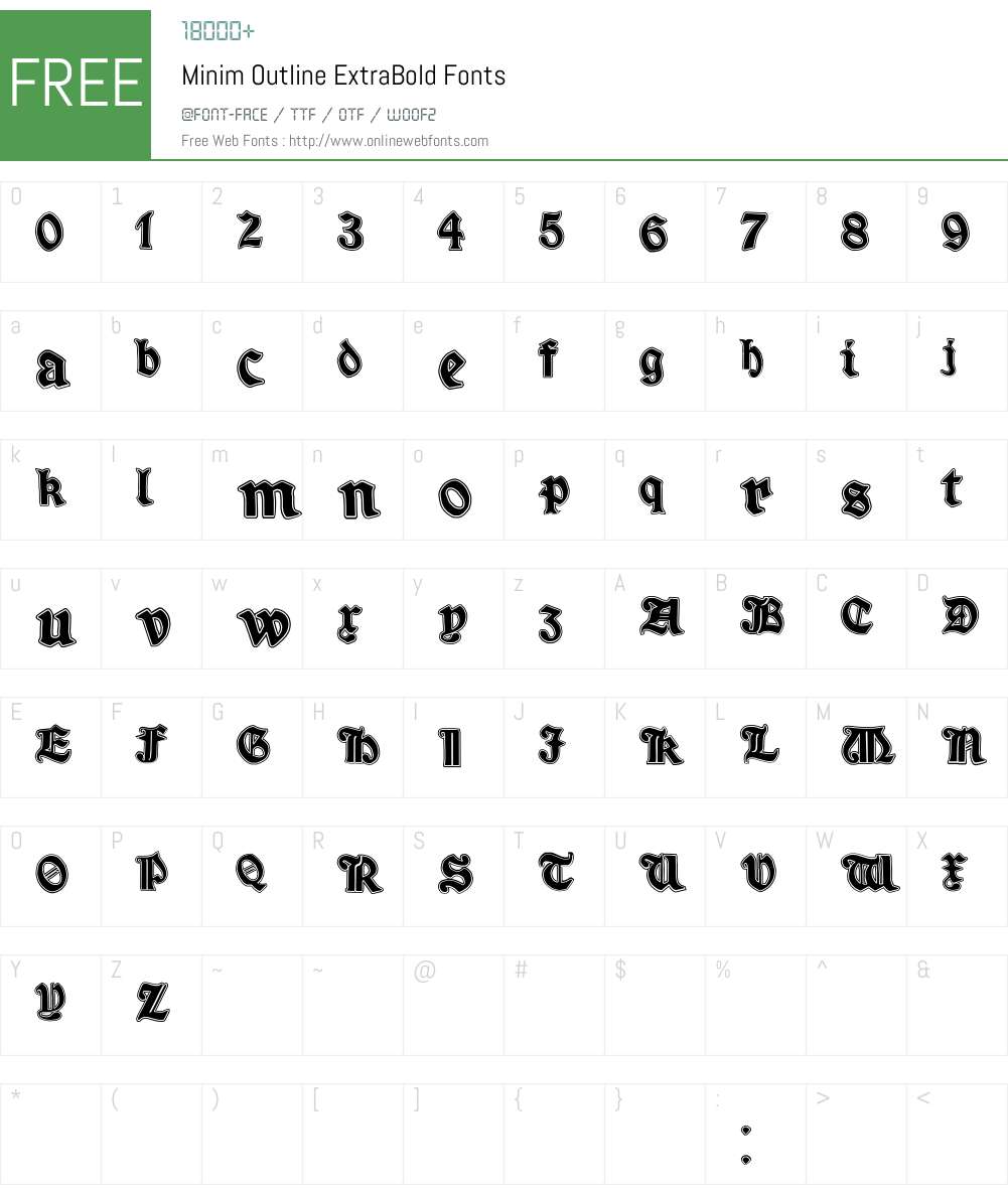 Minim Outline Font Screenshots