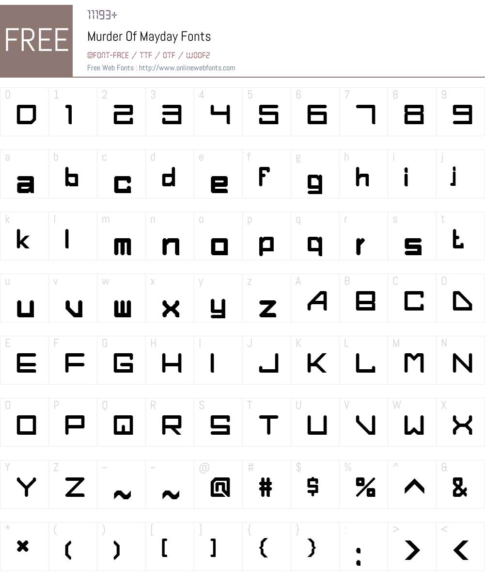 Murder Of Mayday Font Screenshots