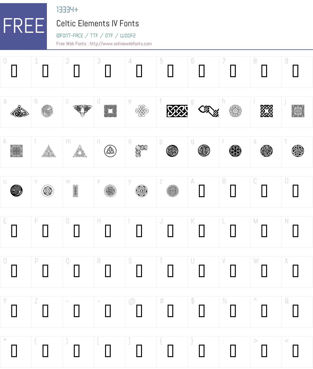 Celtic Elements IV Font Screenshots
