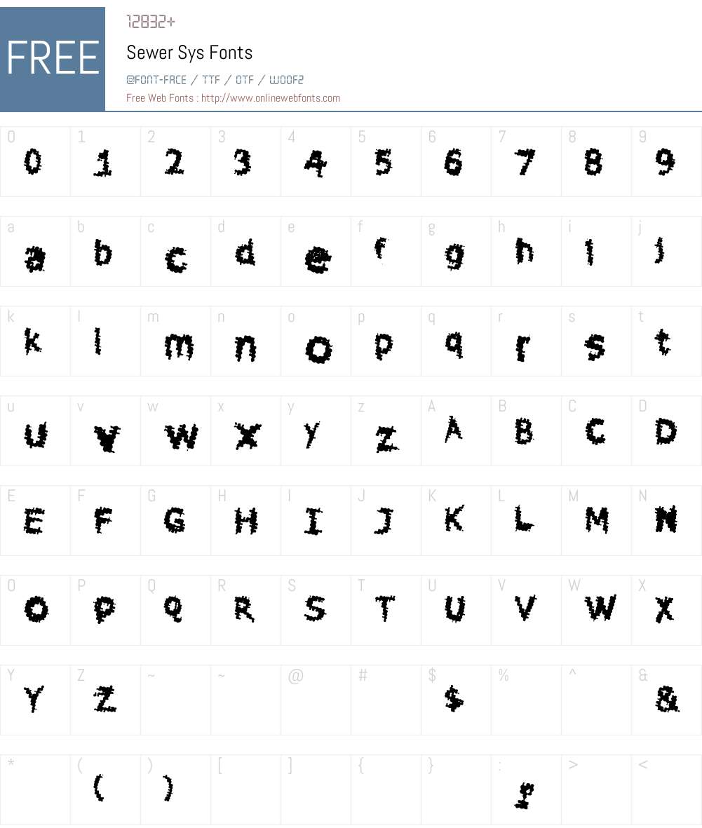 Sewer Sys Font Screenshots