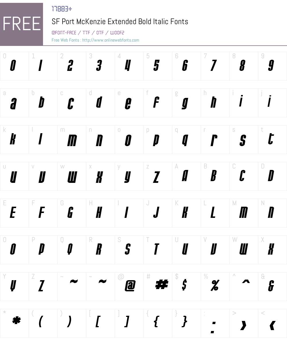 SF Port McKenzie Extended Font Screenshots