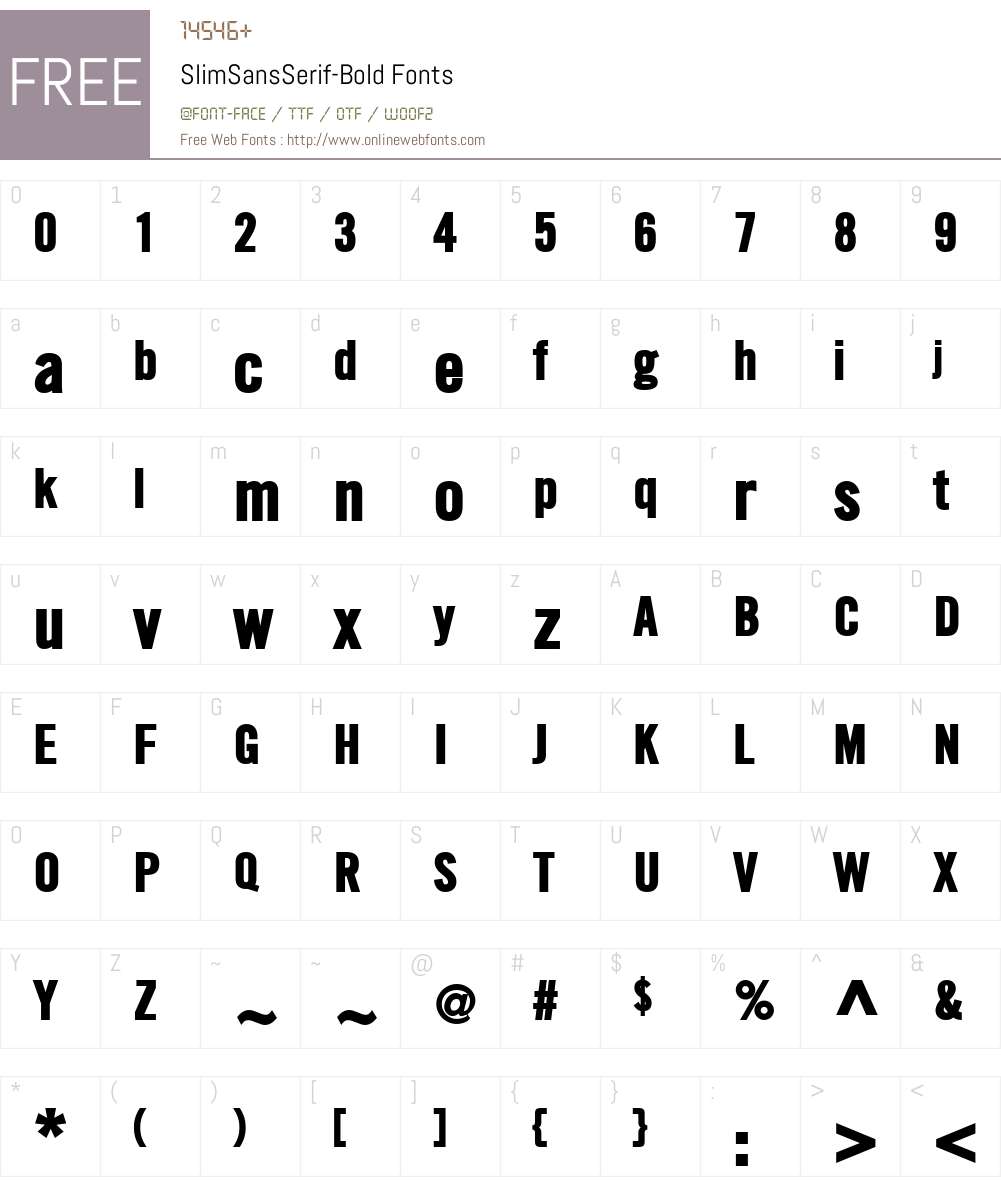 SlimSansSerif Font Screenshots