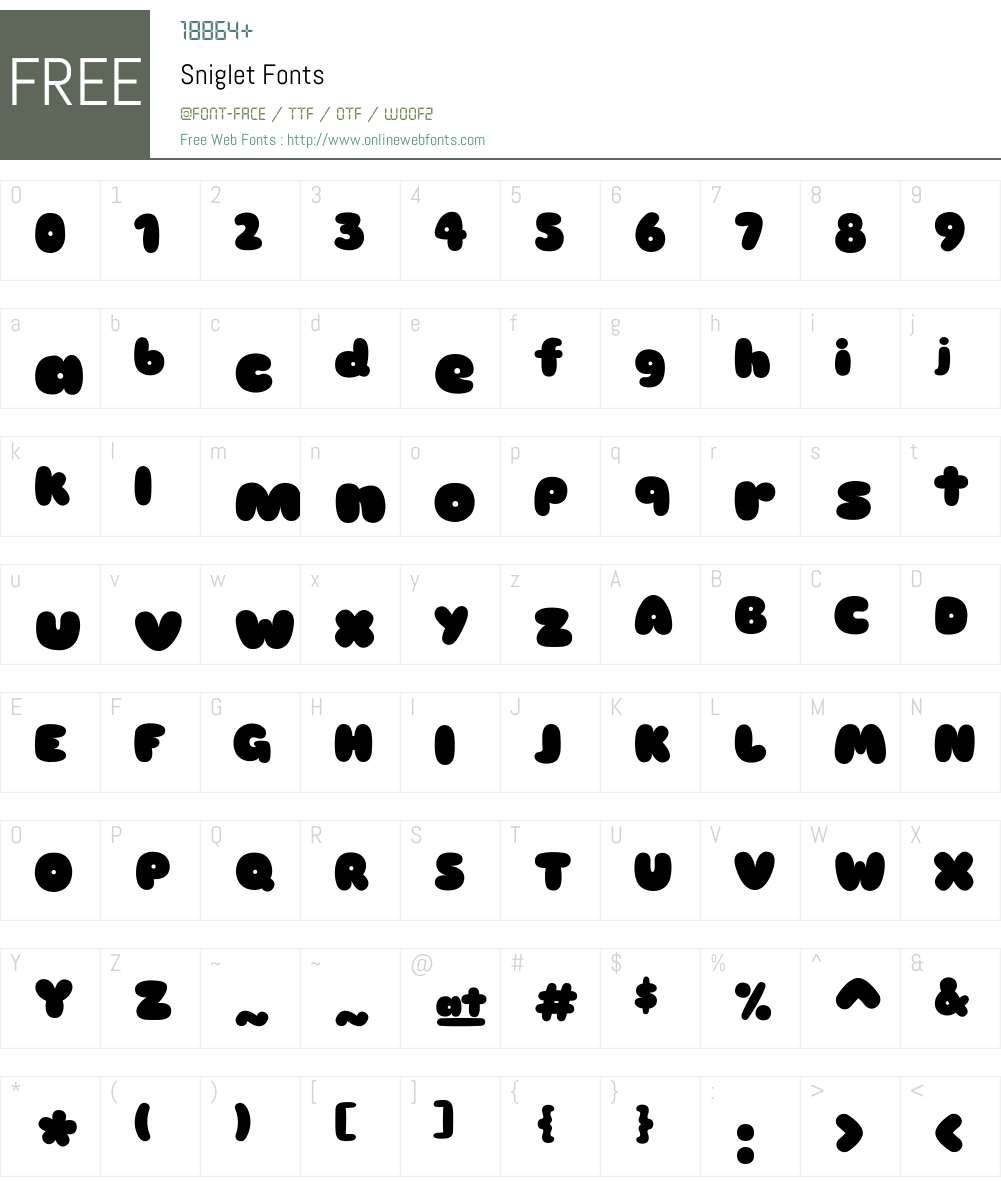 Sniglet Font Screenshots