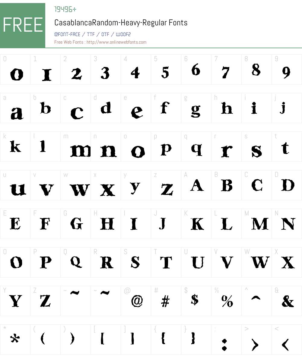 CasablancaRandom-Heavy Font Screenshots