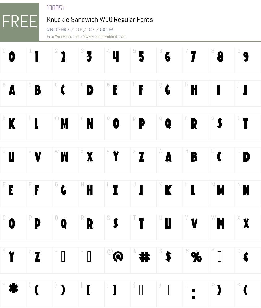 Knuckle Sandwich Font Screenshots
