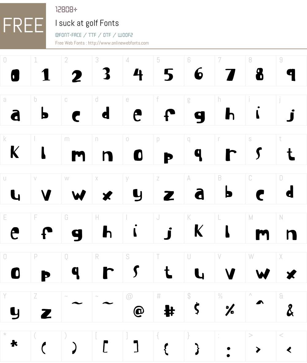 I suck at golf Font Screenshots