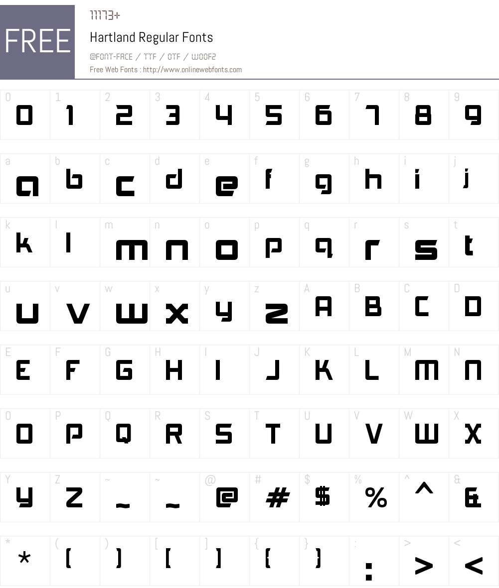 Hartland Regular Font Screenshots