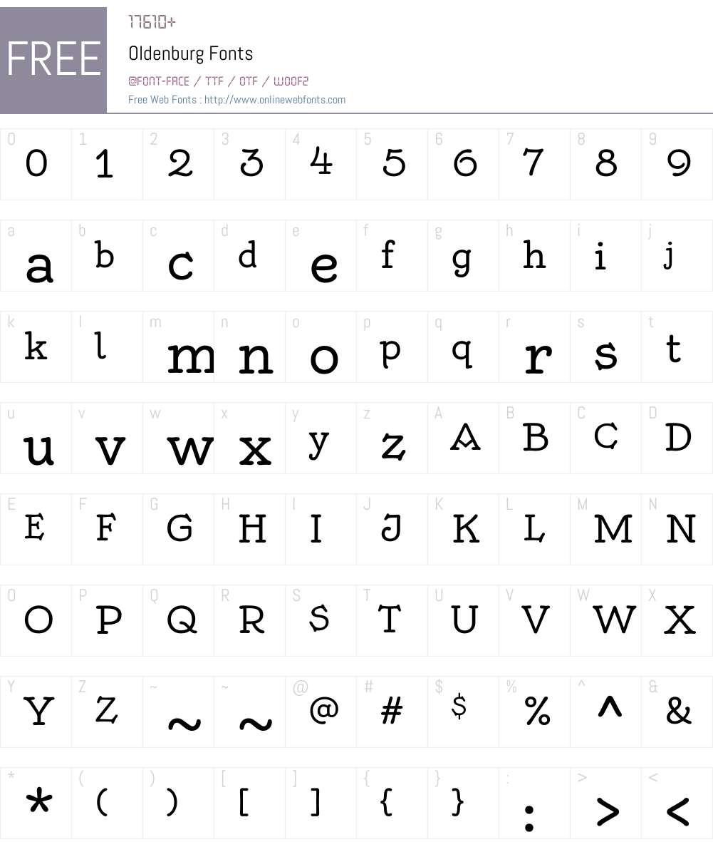 Oldenburg Font Screenshots