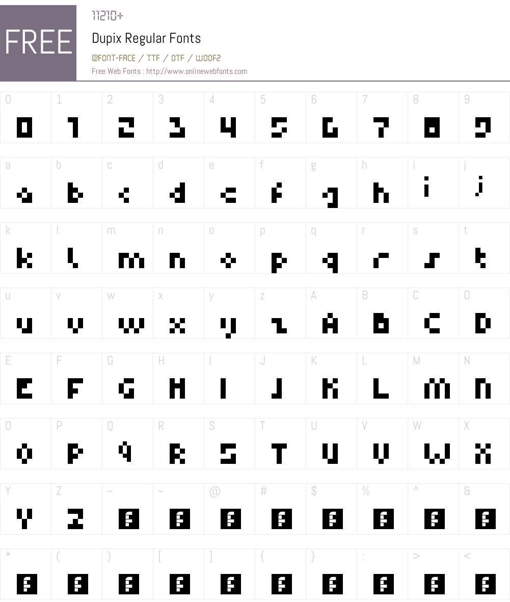 Dupix Font Screenshots